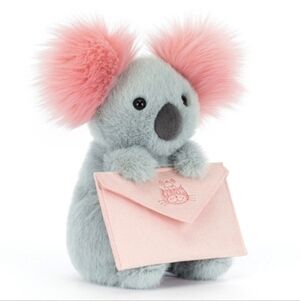 Jellycat Koala With Message 7.9x4.7x4.3" Soft & Plush BNWT Authentic